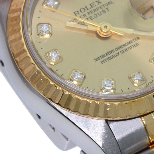 ROLEX Watches Mechanical Automatic 69173G Stainless Steel Silver Datejust 10P Diamond gold dial