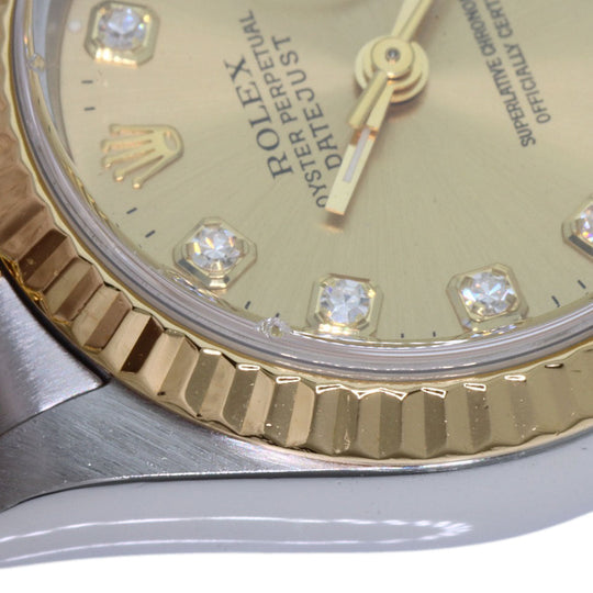 ROLEX Watches Mechanical Automatic 69173G Stainless Steel Silver Datejust 10P Diamond gold dial