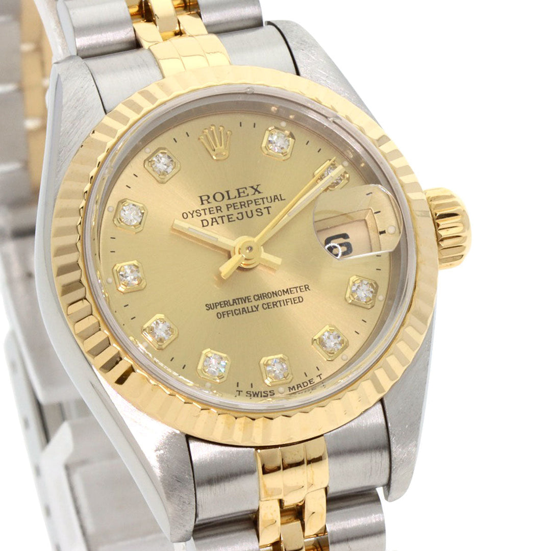 ROLEX Watches Mechanical Automatic 69173G Stainless Steel Silver Datejust 10P Diamond gold dial