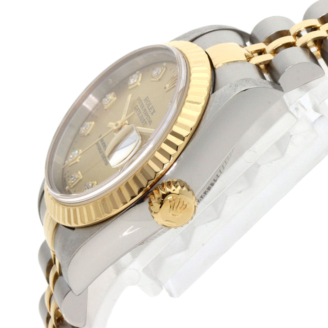 ROLEX Watches Mechanical Automatic 69173G Stainless Steel Silver Datejust 10P Diamond gold dial