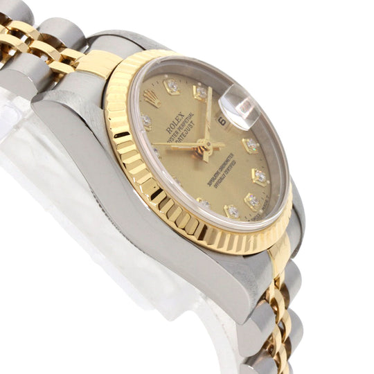 ROLEX Watches Mechanical Automatic 69173G Stainless Steel Silver Datejust 10P Diamond gold dial