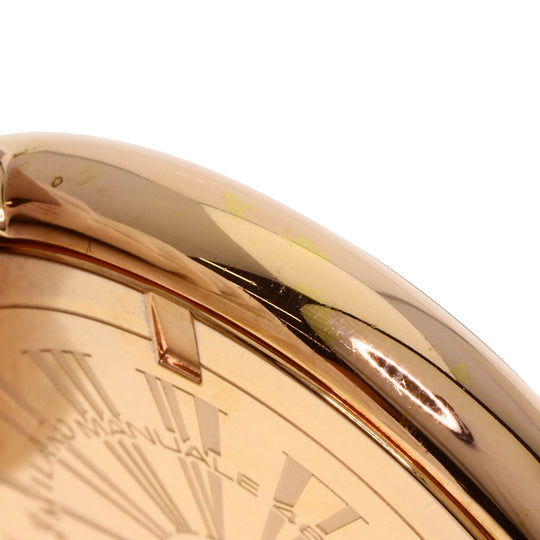 Gaga Milano Watches Quartz 5087 Gold Plated, Leather gold Manuale 46 Limited to 1000 pieces black dial mens Used Authentic