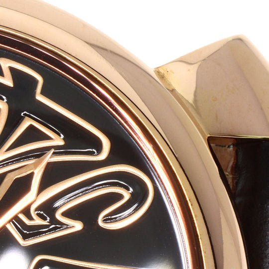Gaga Milano Watches Quartz 5087 Gold Plated, Leather gold Manuale 46 Limited to 1000 pieces black dial mens Used Authentic
