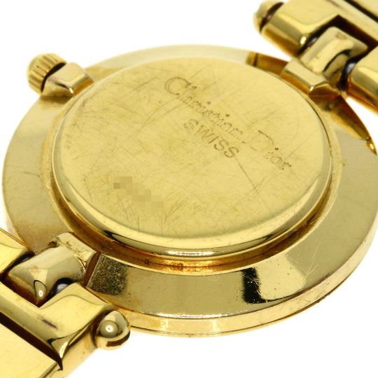 Christian Dior Watches Quartz 3051 Gold Plated , Gold Plated gold Round face white dial Women Used Authentic