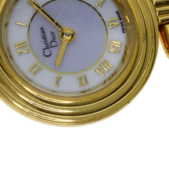 Christian Dior Watches Quartz 3051 Gold Plated , Gold Plated gold Round face white dial Women Used Authentic
