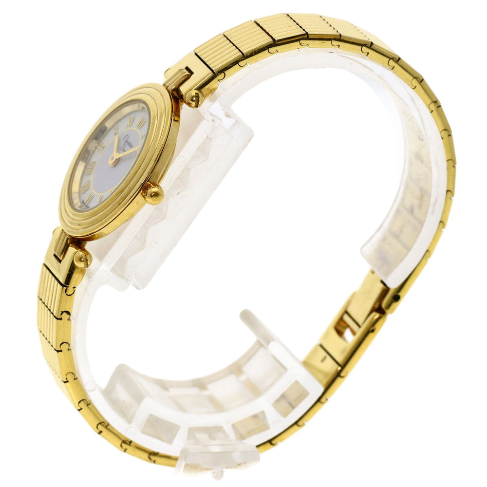Christian Dior Watches Quartz 3051 Gold Plated , Gold Plated gold Round face white dial Women Used Authentic