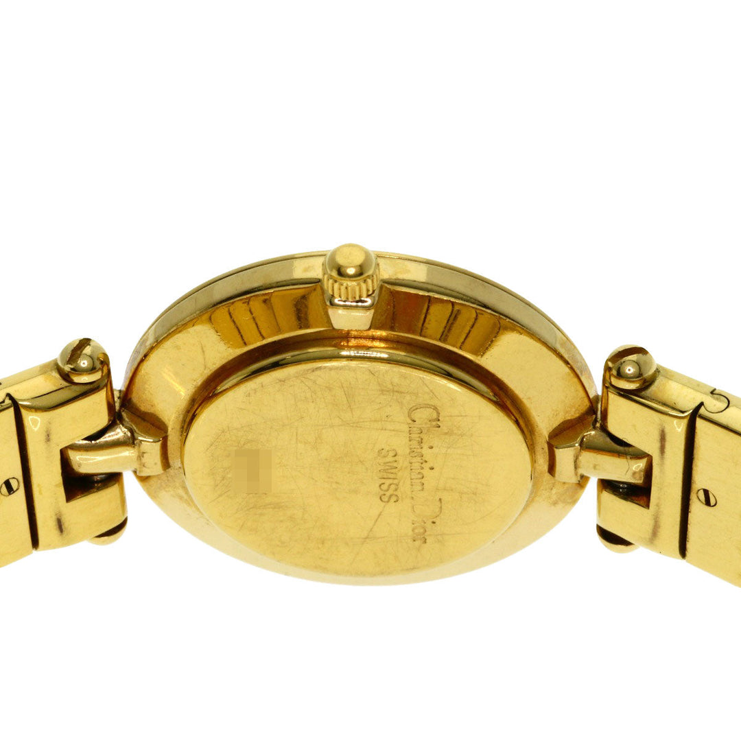 Christian Dior Watches Quartz 3051 Gold Plated , Gold Plated gold Round face white dial Women Used Authentic