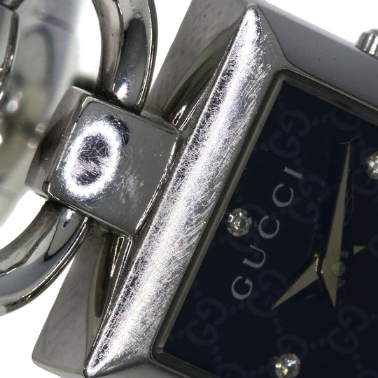 GUCCI Watches Quartz 120 Stainless Steel , Stainless Steel Silver Tornavoni 4P Diamond black dial Women Used Authentic