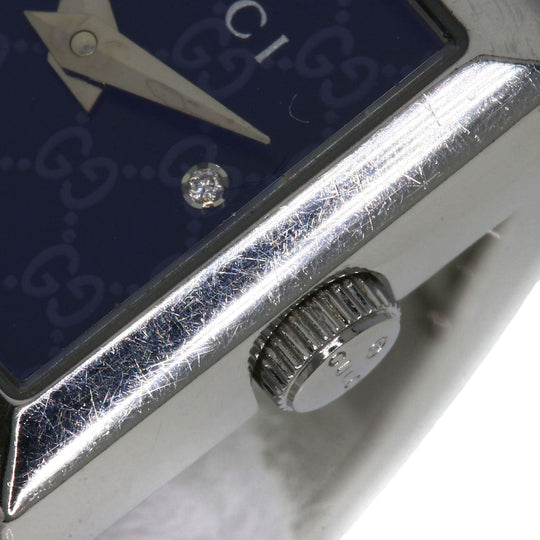 GUCCI Watches Quartz 120 Stainless Steel , Stainless Steel Silver Tornavoni 4P Diamond black dial Women Used Authentic