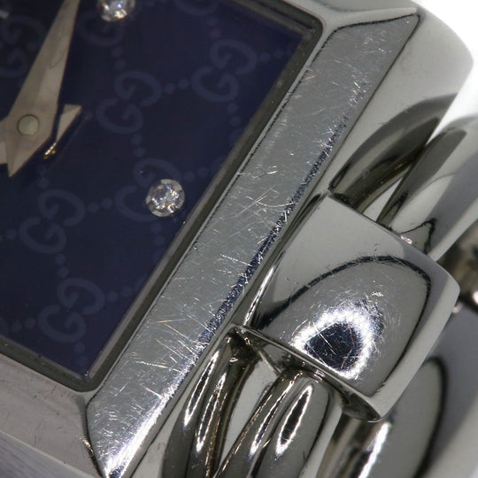 GUCCI Watches Quartz 120 Stainless Steel , Stainless Steel Silver Tornavoni 4P Diamond black dial Women Used Authentic