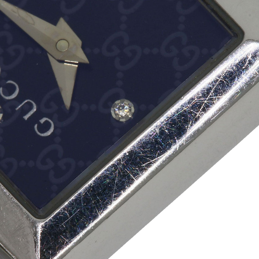 GUCCI Watches Quartz 120 Stainless Steel , Stainless Steel Silver Tornavoni 4P Diamond black dial Women Used Authentic