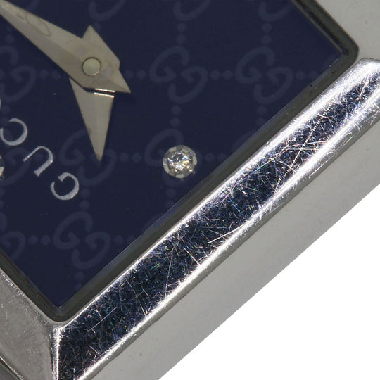 GUCCI Watches Quartz 120 Stainless Steel , Stainless Steel Silver Tornavoni 4P Diamond black dial Women Used Authentic