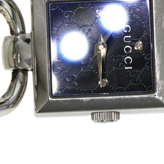 GUCCI Watches Quartz 120 Stainless Steel , Stainless Steel Silver Tornavoni 4P Diamond black dial Women Used Authentic