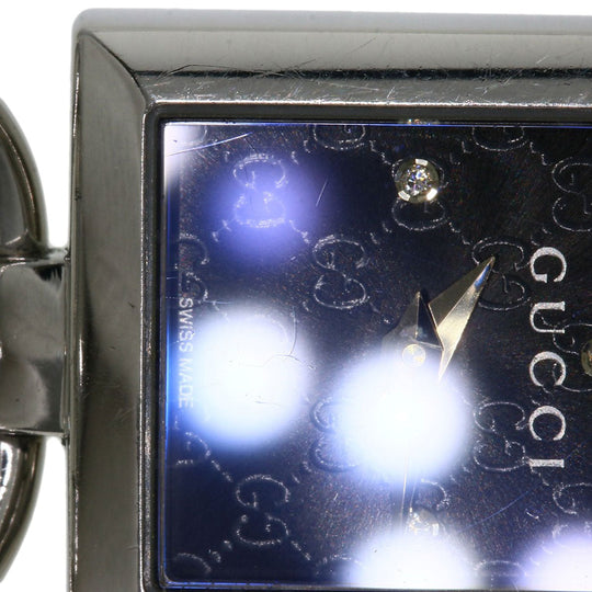 GUCCI Watches Quartz 120 Stainless Steel , Stainless Steel Silver Tornavoni 4P Diamond black dial Women Used Authentic
