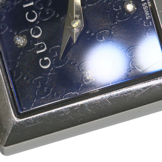 GUCCI Watches Quartz 120 Stainless Steel , Stainless Steel Silver Tornavoni 4P Diamond black dial Women Used Authentic