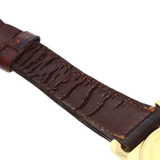 FENDI Watches Quartz 850G Gold Plated, Leather gold Round face gold dial mens Used Authentic