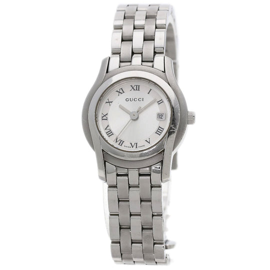 GUCCI Watches Quartz Stainless Steel , Stainless Steel Silver 5500L Silver dial Women Used Authentic