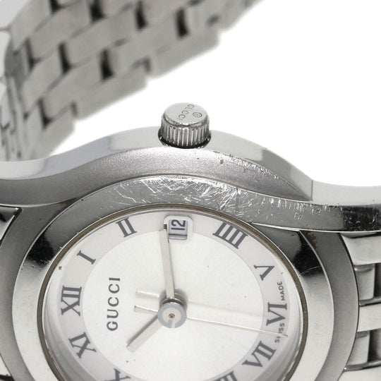 GUCCI Watches Quartz Stainless Steel , Stainless Steel Silver 5500L Silver dial Women Used Authentic