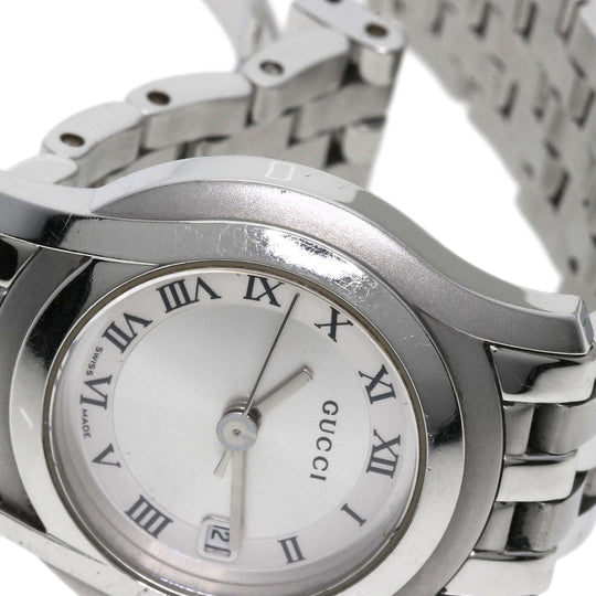 GUCCI Watches Quartz Stainless Steel , Stainless Steel Silver 5500L Silver dial Women Used Authentic