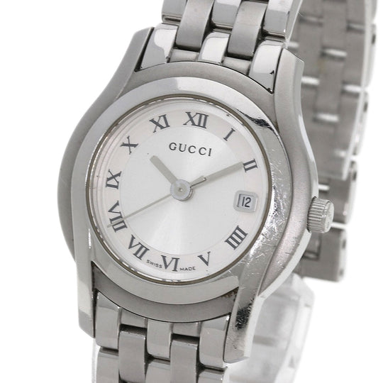 GUCCI Watches Quartz Stainless Steel , Stainless Steel Silver 5500L Silver dial Women Used Authentic