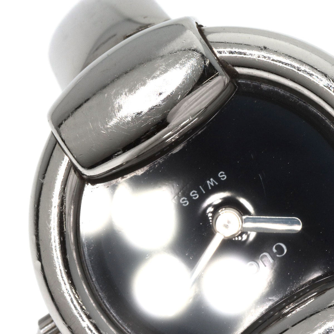 GUCCI Watches Quartz 1400L Stainless Steel , Stainless Steel Silver Round face black dial Women Used Authentic