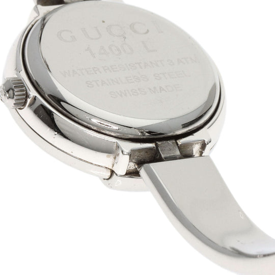 GUCCI Watches Quartz 1400L Stainless Steel , Stainless Steel Silver Round face black dial Women Used Authentic