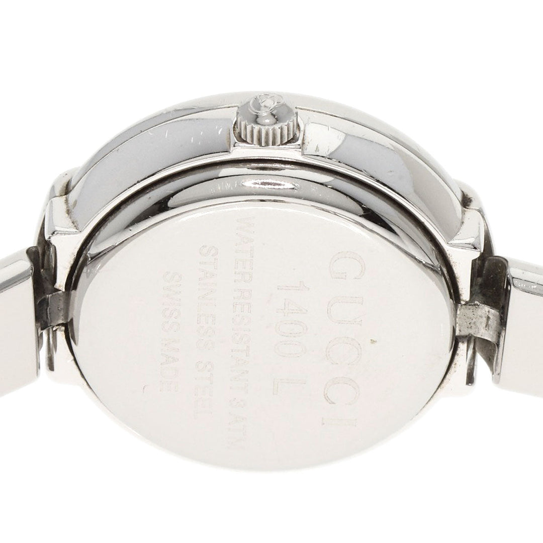 GUCCI Watches Quartz 1400L Stainless Steel , Stainless Steel Silver Round face black dial Women Used Authentic