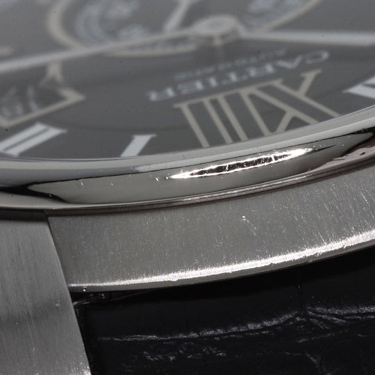 CARTIER Watches Mechanical Automatic W7100014 Stainless Steel, Leather Silver Calibur de Cartier black dial mens Used Authentic