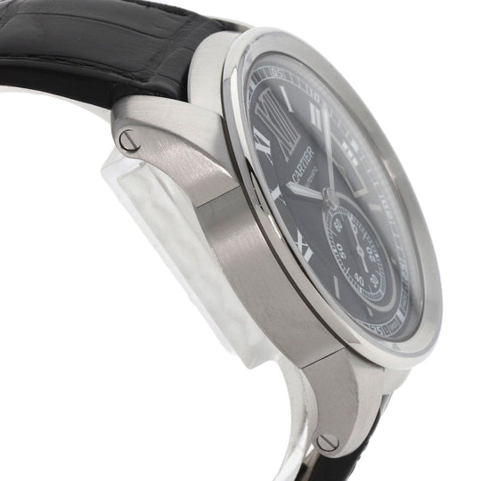 CARTIER Watches Mechanical Automatic W7100014 Stainless Steel, Leather Silver Calibur de Cartier black dial mens Used Authentic
