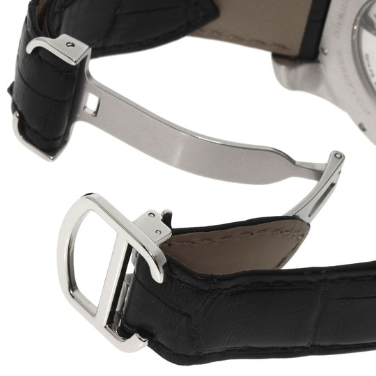 CARTIER Watches Mechanical Automatic W7100014 Stainless Steel, Leather Silver Calibur de Cartier black dial mens Used Authentic