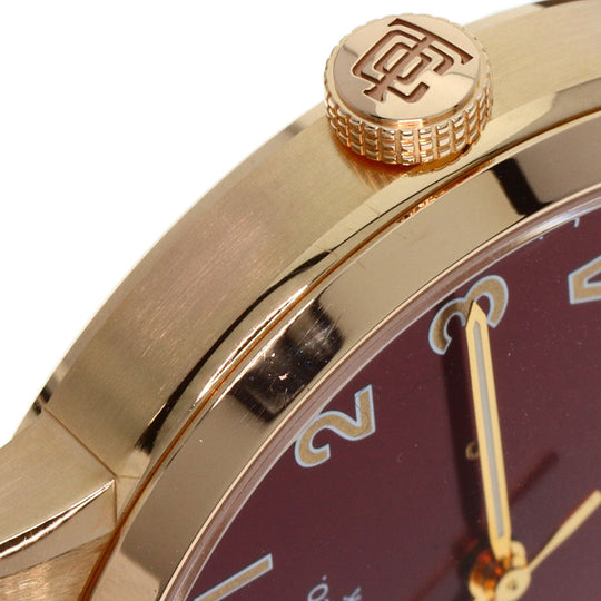 TIFFANY&Co. Watches Mechanical Automatic CT60 37836079 K18PG, leather gold Round face Bordeaux dial mens Used Authentic