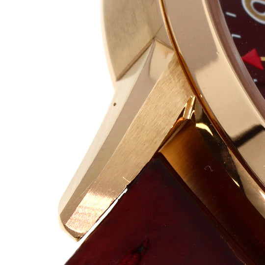 TIFFANY&Co. Watches Mechanical Automatic CT60 37836079 K18PG, leather gold Round face Bordeaux dial mens Used Authentic