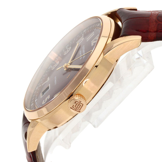 TIFFANY&Co. Watches Mechanical Automatic CT60 37836079 K18PG, leather gold Round face Bordeaux dial mens Used Authentic