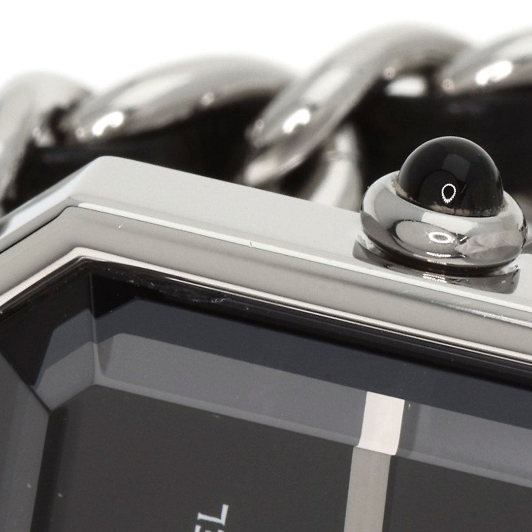 CHANEL Watches Quartz H0451 Stainless Steel, SSxLeather Silver Premiere L black dial Women Used Authentic