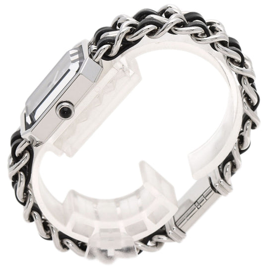 CHANEL Watches Quartz H0451 Stainless Steel, SSxLeather Silver Premiere L black dial Women Used Authentic