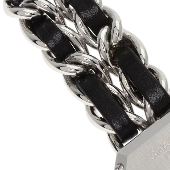 CHANEL Watches Quartz H0451 Stainless Steel, SSxLeather Silver Premiere L black dial Women Used Authentic