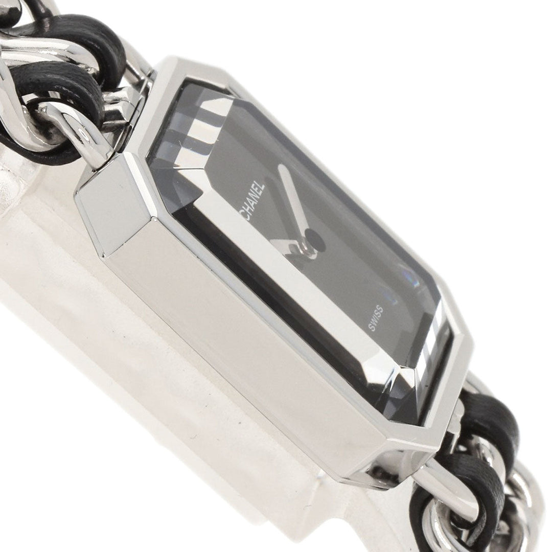 CHANEL Watches Quartz H0451 Stainless Steel, SSxLeather Silver Premiere L black dial Women Used Authentic
