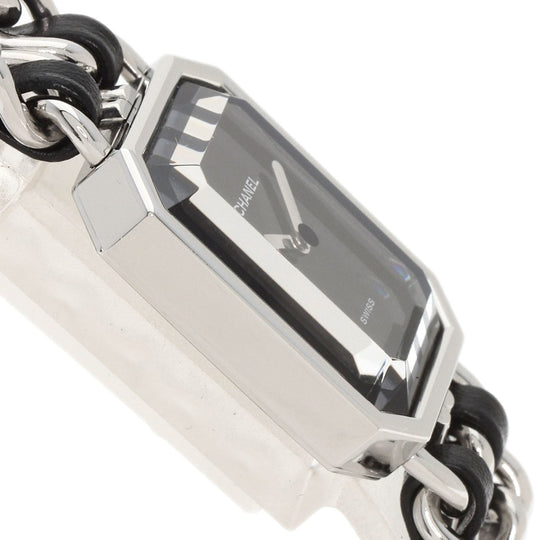 CHANEL Watches Quartz H0451 Stainless Steel, SSxLeather Silver Premiere L black dial Women Used Authentic