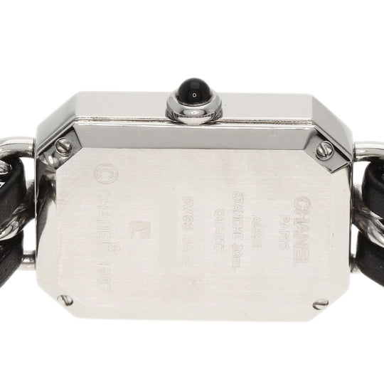 CHANEL Watches Quartz H0451 Stainless Steel, SSxLeather Silver Premiere L black dial Women Used Authentic