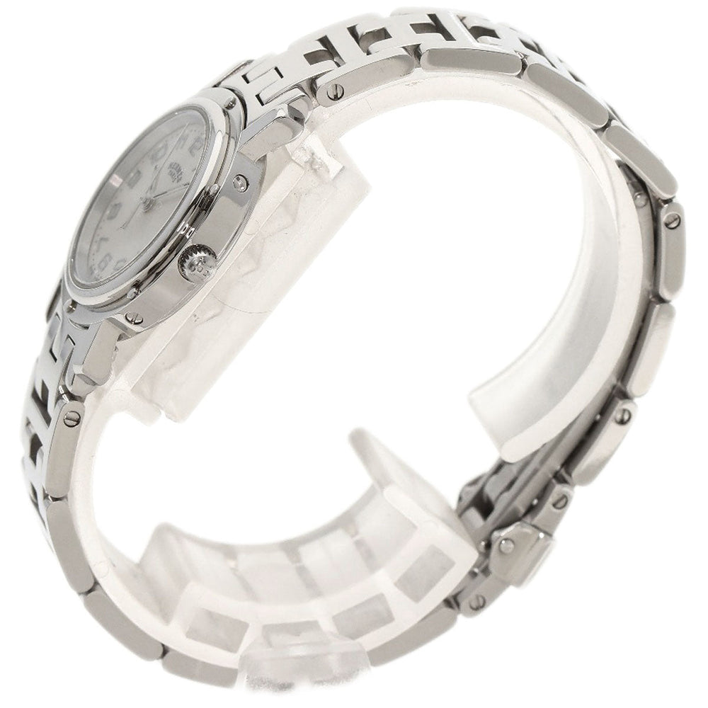 HERMES Watches Quartz CL4.210 Stainless Steel Silver Clipper Nacre White shell dial