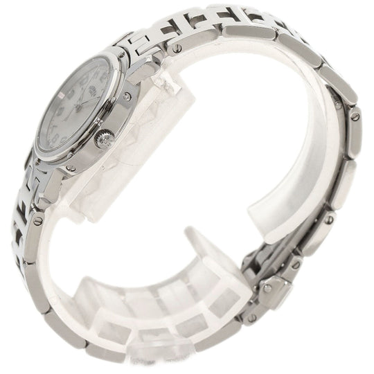 HERMES Watches Quartz CL4.210 Stainless Steel Silver Clipper Nacre White shell dial