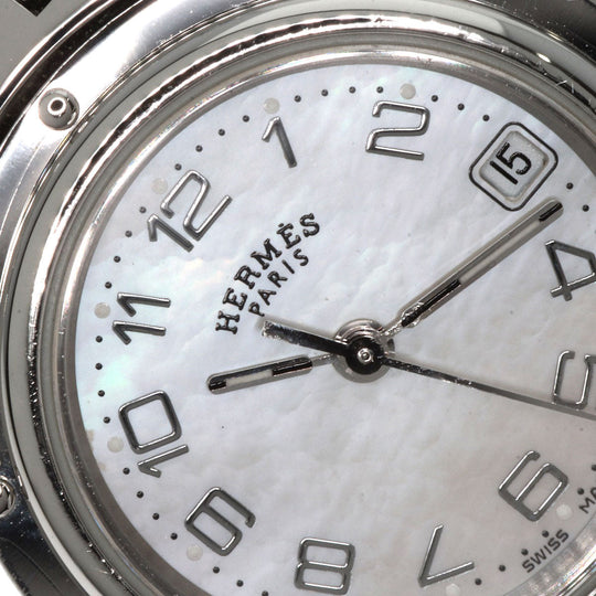 HERMES Watches Quartz CL4.210 Stainless Steel Silver Clipper Nacre White shell dial