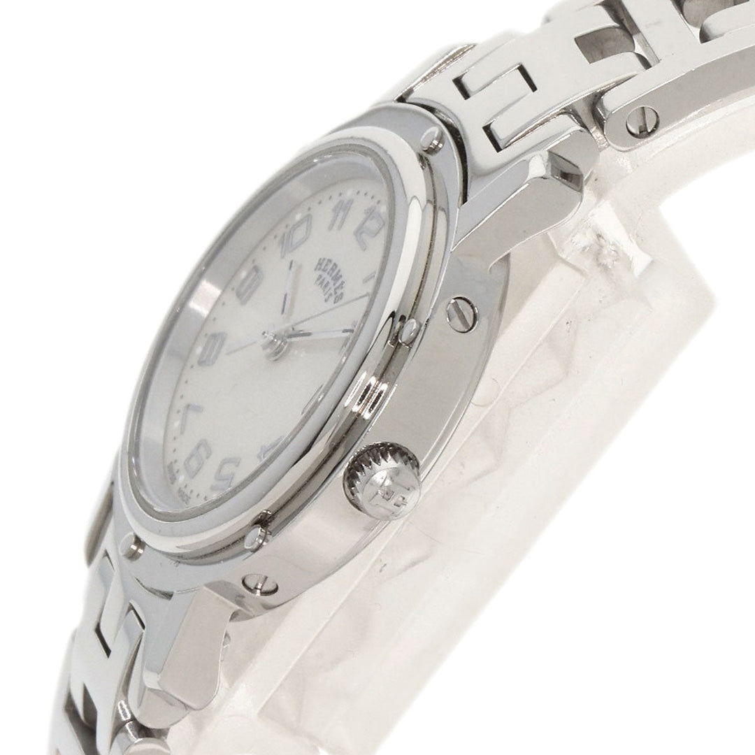 HERMES Watches Quartz CL4.210 Stainless Steel Silver Clipper Nacre White shell dial