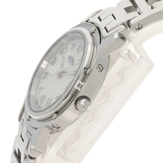 HERMES Watches Quartz CL4.210 Stainless Steel Silver Clipper Nacre White shell dial