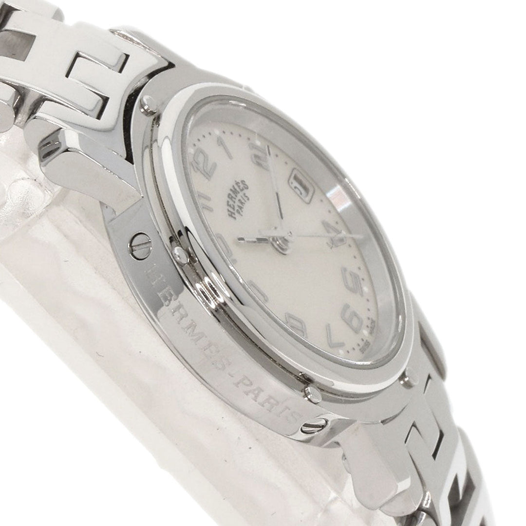 HERMES Watches Quartz CL4.210 Stainless Steel Silver Clipper Nacre White shell dial