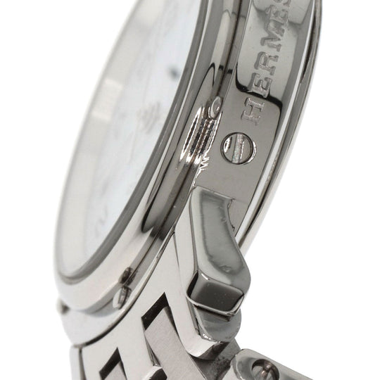 HERMES Watches Quartz CL4.210 Stainless Steel Silver Clipper white dial Women Used Authentic