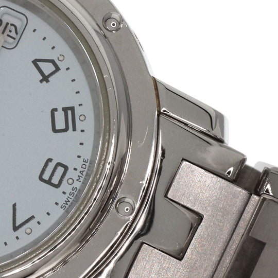 HERMES Watches Quartz CL4.210 Stainless Steel Silver Clipper white dial Women Used Authentic
