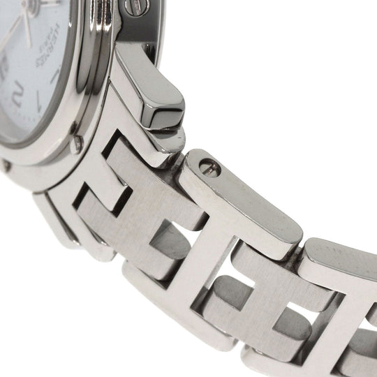 HERMES Watches Quartz CL4.210 Stainless Steel Silver Clipper white dial Women Used Authentic