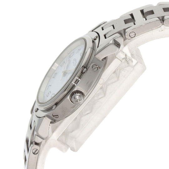 HERMES Watches Quartz CL4.210 Stainless Steel Silver Clipper white dial Women Used Authentic