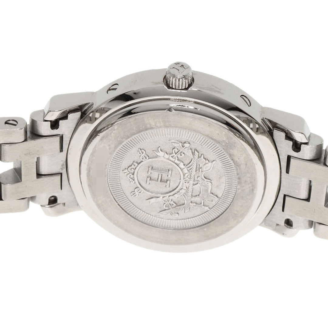 HERMES Watches Quartz CL4.210 Stainless Steel Silver Clipper white dial Women Used Authentic
